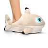 NightBuddies Light-Up Eyes Slippers Plush Shark Beige