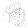 South Shore, Changing table with removable rim, drawers, and open storage - Pure White and Rustic Oak