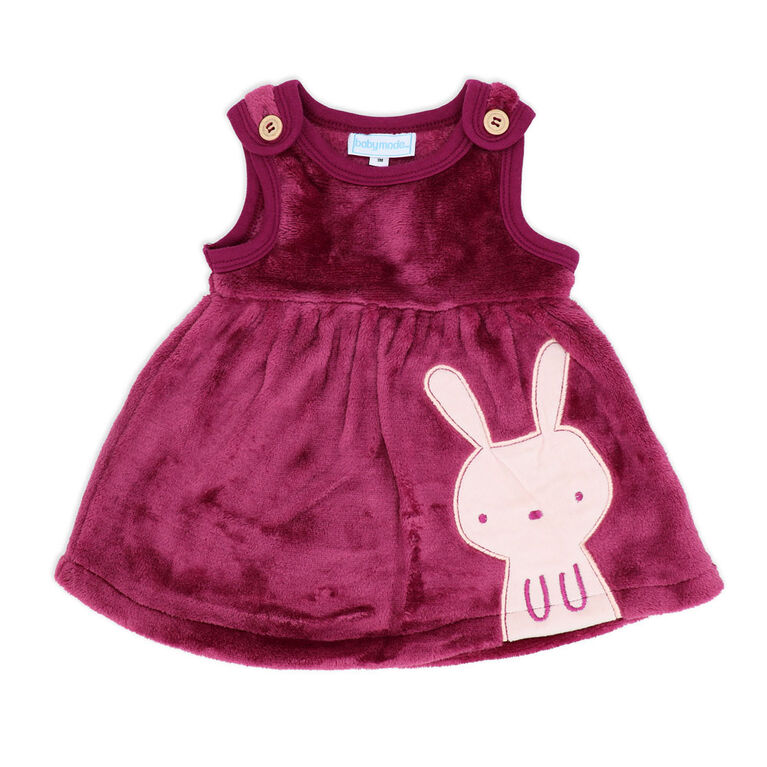 Baby Mode 3 Piece Sherpa Jumper Set: Pink Bunny 24M