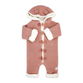 Rock a Bye Baby Combinaison en tricot véritable avec doublure en sherpa : rose, 3-6 mois
