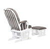 Lennox Furniture Avery Blanc Planeur & Ottomane - Gris Foncé