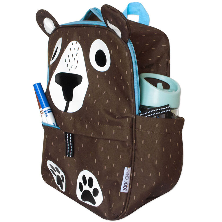 ZOOCCHINI - Toddler, Kids Everyday Square Backpack - Daycare, Nursery, Kindergarten, School Bag - Bosley the Bear