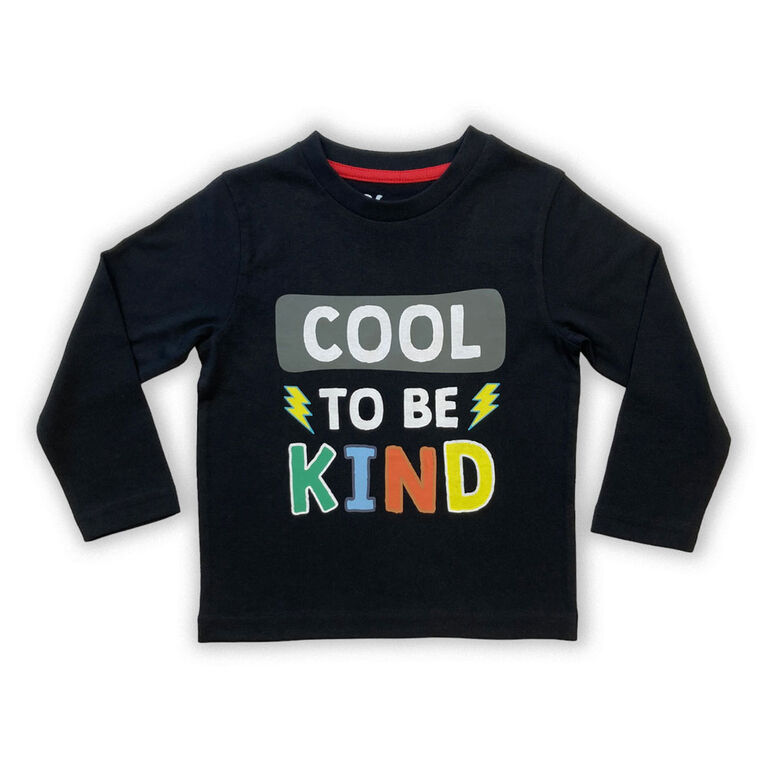 Cool To Be Kind Long Sleeve Tee - Black - 6T