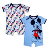 Disney Mickey Mouse 2 Pack Romper - Blue, 18 Months