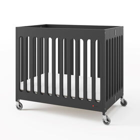 Mini Compact Crib with Mattress, Ebony