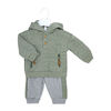 Baby Mode 2 Piece Hooded Quilted Jogger Set: Green