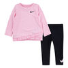 Nike DF Crossover Legging Set- Black With Pink, Size 12 Months