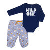Rococo 2 Piece Footed Pant Set - Blue, 9 Months