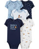 Carter's 5-Pack Slogan Original Bodysuits Blue - Newborn