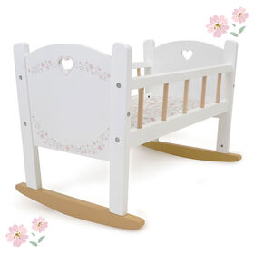 Berceau en bois pour poupée, Little Flora - Notre exclusivité