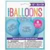 Blue "Baby Shower" 12" Latex 8 pieces - English Edition
