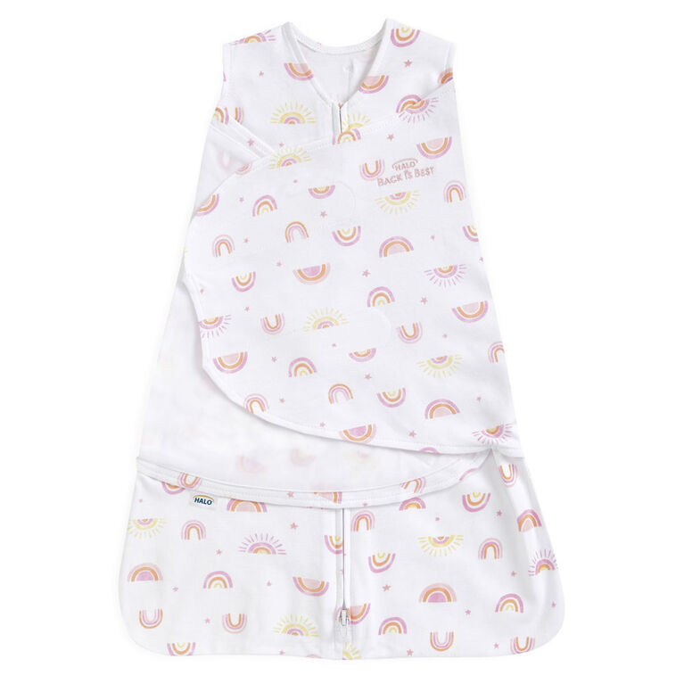 HALO SleepSack Swaddle - Cotton - Sunshine Rainbows Small 3-6 Months