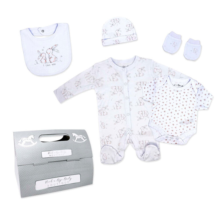 Rock A Bye Baby Boutique 5 Piece Mesh Bag Set:Bunny Newborn