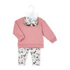 Baby Mode 3 Piece Oversized Sweater Shirt Legging Set: Pink Floral
