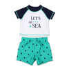 Koala Baby 2Pc Short Sleeve Let's Go To The Sea Rash Guard With Trunk, 3-6 Months