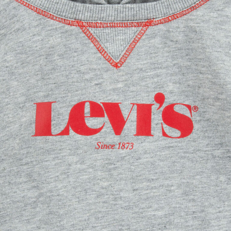 Levis Hooded Graphic Romper - Grey Heather - Size 12M