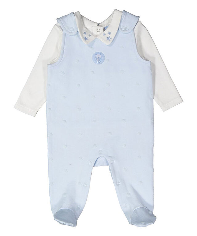 Rock a Bye Baby - Boys 2 Piece Dungaree Set : Star - 0-3 Months