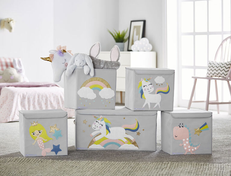 Potwells - Organisateur de coffre / coffre de rangement de jouets pour bébés et tout-petits - Licorne