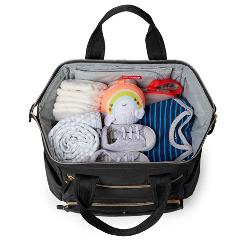 skip hop black diaper backpack