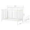South Shore, Modern Baby Crib - Adjustable Height Mattress with Toddler Rail - Pure White