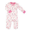Baby Mode Grenouill&egrave;re de No&euml;l zipp&eacute;e en coton : Bonhomme de neige rose 6-9M