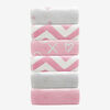 Wash Cloths 6/Pk Single Ply Pink Prt