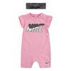 Nike Romper with Headband - Pink, 24 Months
