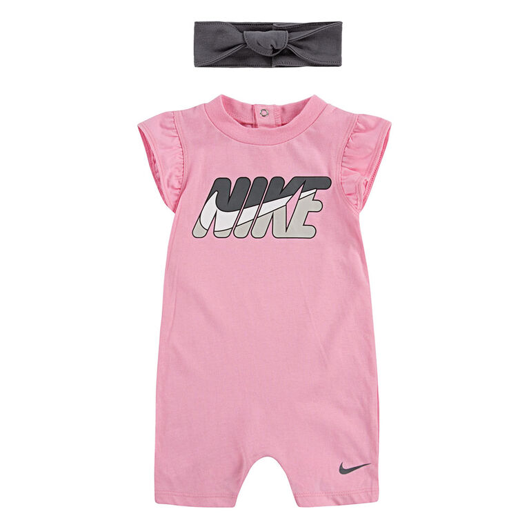 Nike Romper with Headband - Pink, 24 Months
