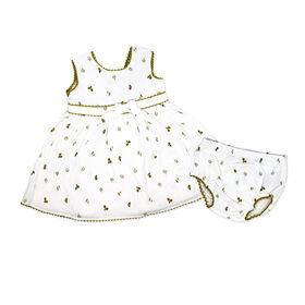 Rock a Bye Baby Muslin Cream Dress 0-3M