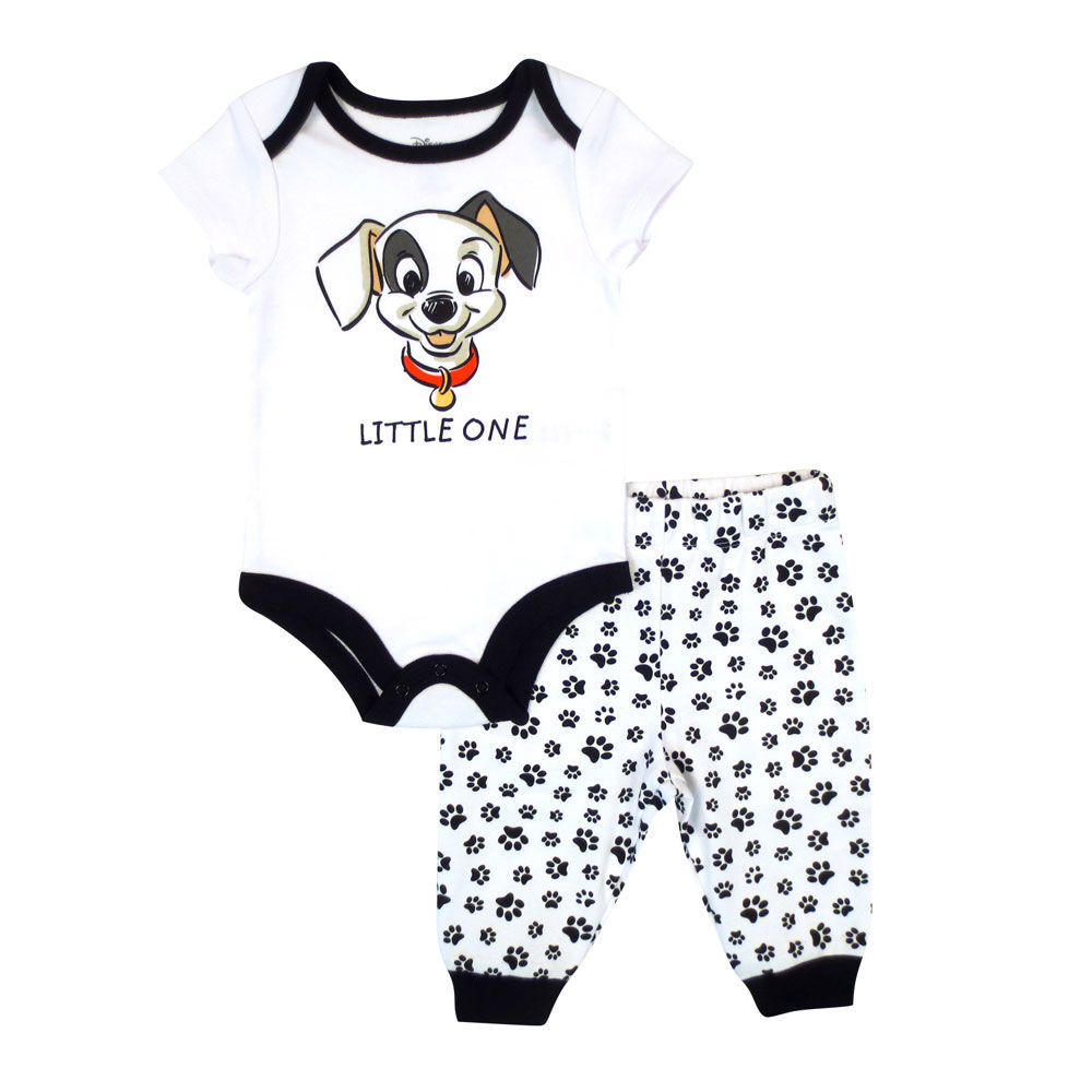 Disney Dalmations 2 Piece Bodysuit and Pant Set White Newborn
