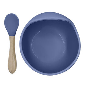 Siliscoop Bowl bol et cuillère en silicone - Mineral Blue