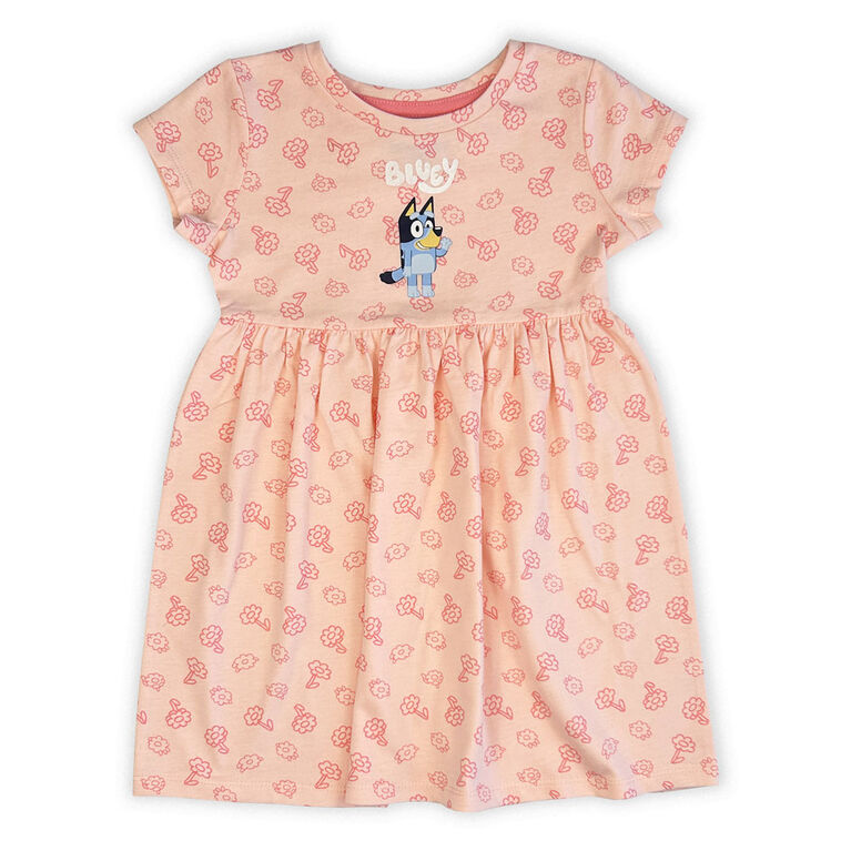 Bluey Short Sleeve Dress - Pink 5T