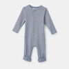 long sleeved ribbed romper , size 3-6m - Blue