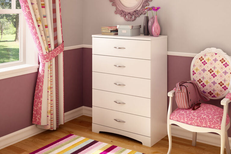 Step One 5-Drawer Chest Dresser- Pure White