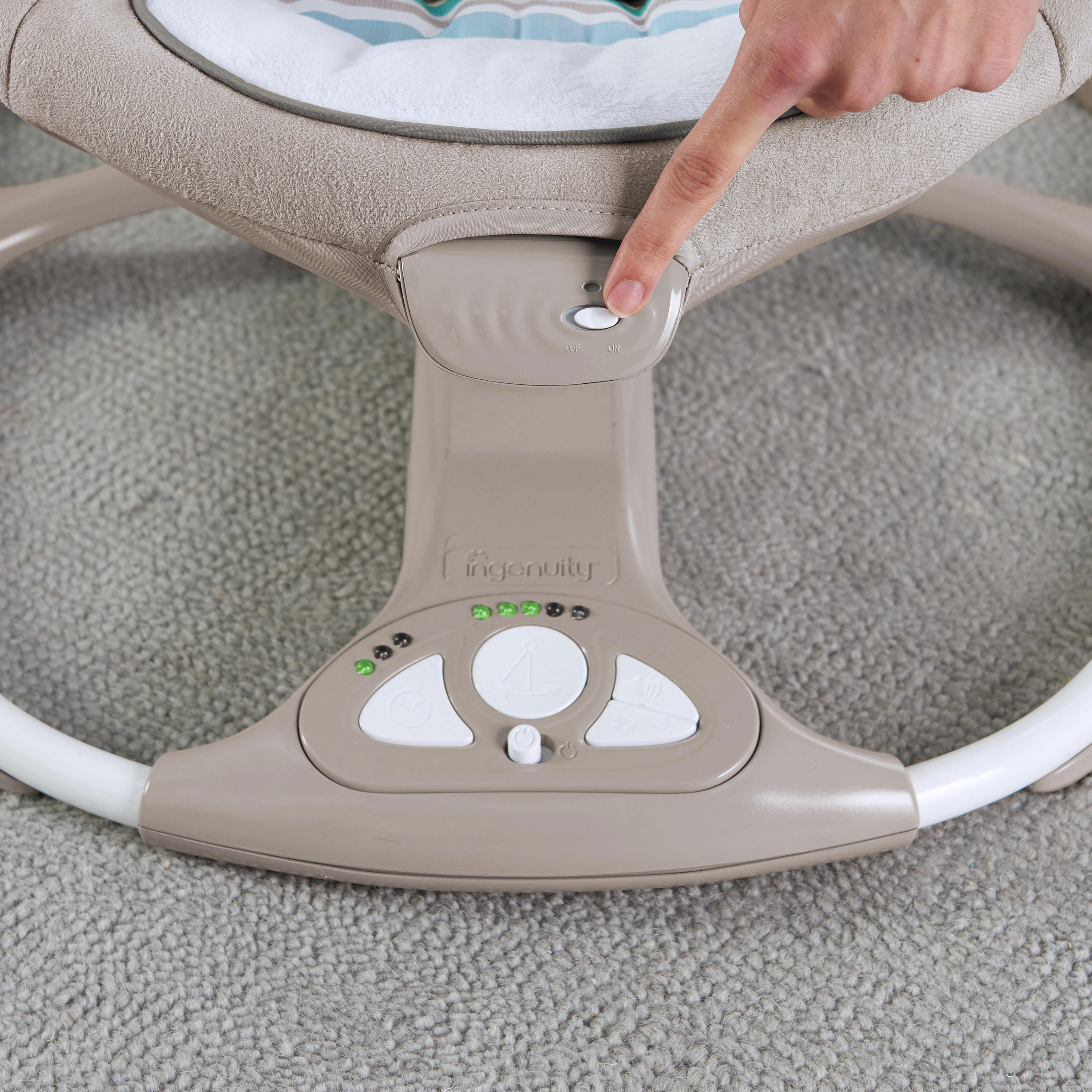 Ingenuity convertme swing 2 seat best sale portable swing moreland batteries
