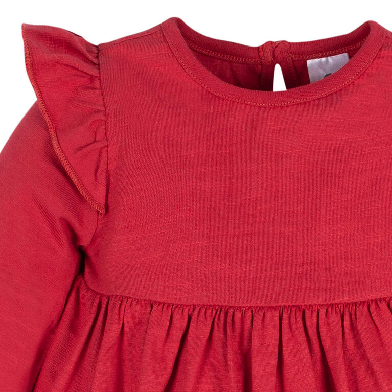 Gerber Childrenswear - 2 Pack Babydoll Dress - Girl - Holly Berries 12 months