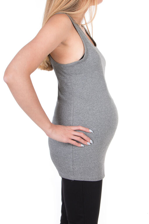 Koala Baby Maternity Scoop Neck Tank Top - Charcoal, X-Large