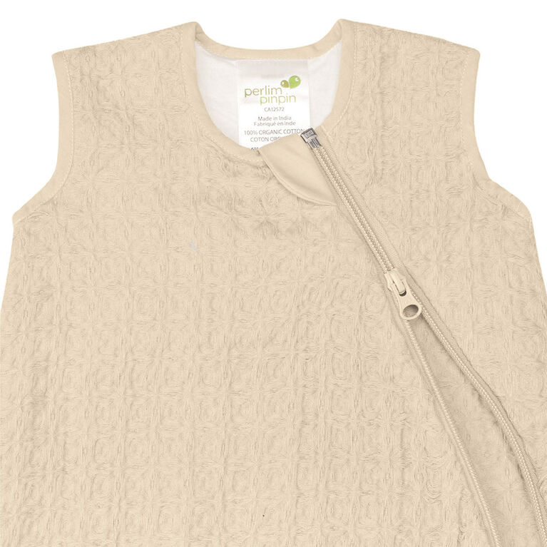 Perlimpinpin-Waffle muslin sleep bag 1.0 TOG-Curry-0-6m