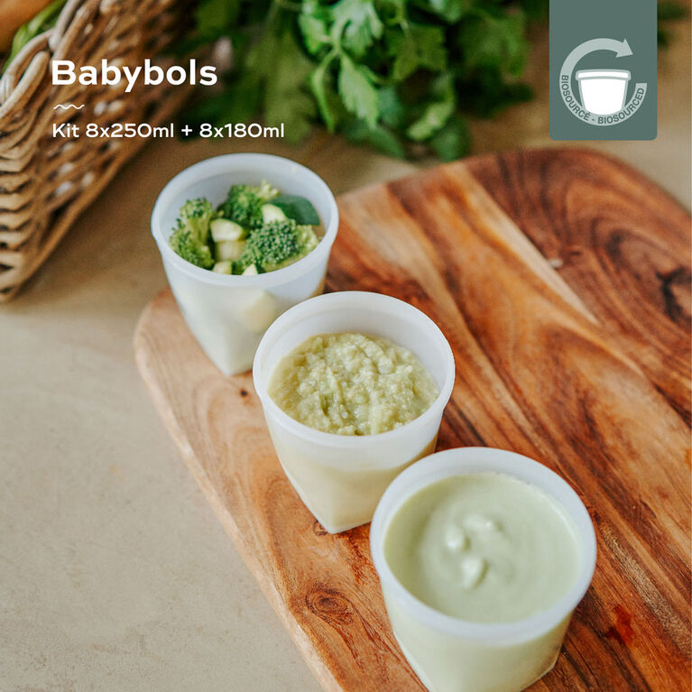 Babymoov - Contenant Biosourcé 8 X 6Oz + 8 X 8.45Oz