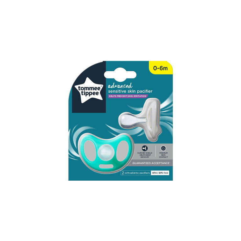 Tommee Tippee Advanced Sensitive Skin Baby Pacifier, 06 months 2 Count Babies R Us Canada