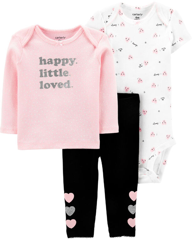Carter's 3-Piece Heart Little Character Set - Pink, 3 Months