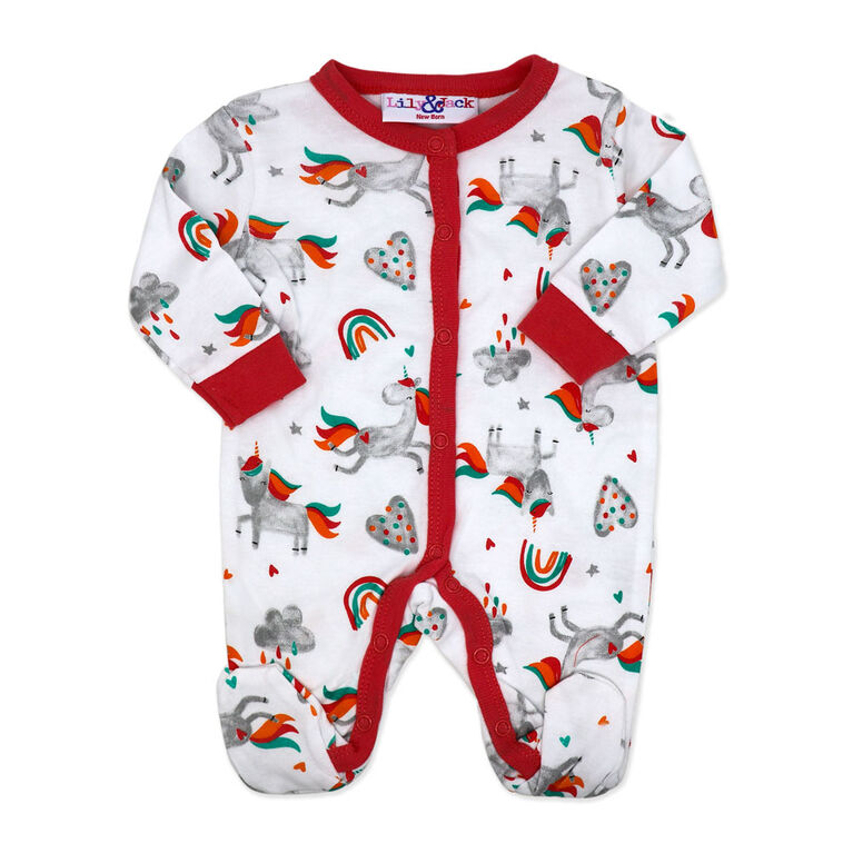 Lily & Jack Ensemble de 5 Pièces : Licorne rouge 0-3M