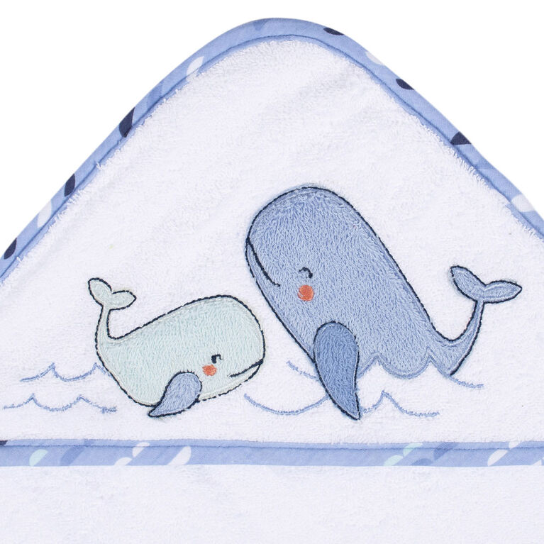 Koala Baby - Blue Whale Woven Hooded Towel - 2 Pack