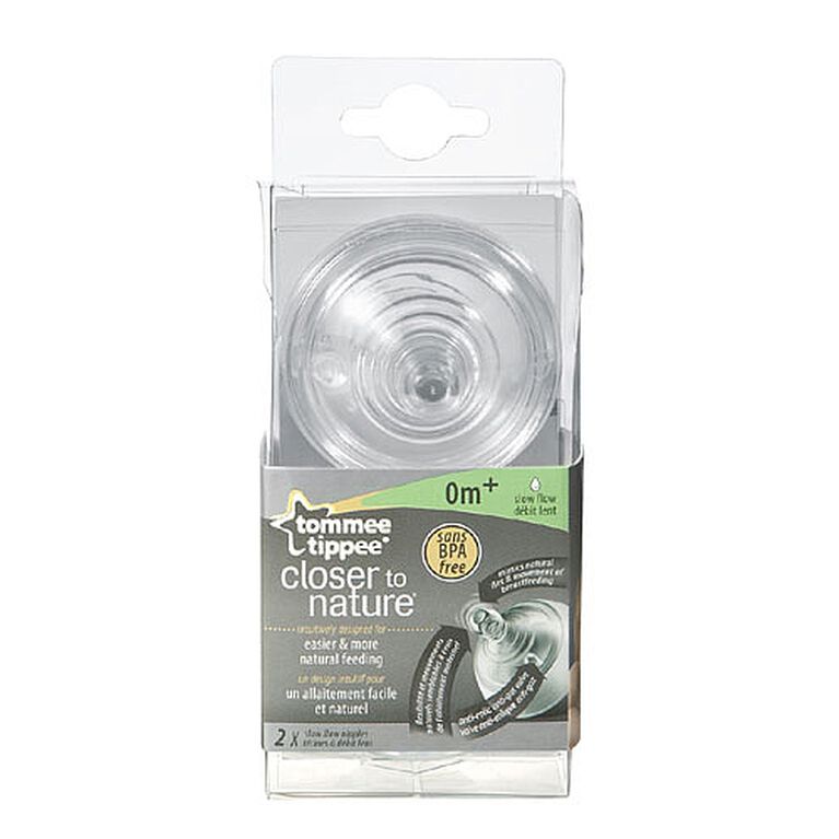 Tommee Tippee - Paquet de 2 t&eacute;tines &agrave; d&eacute;bit lent Closer to Nature