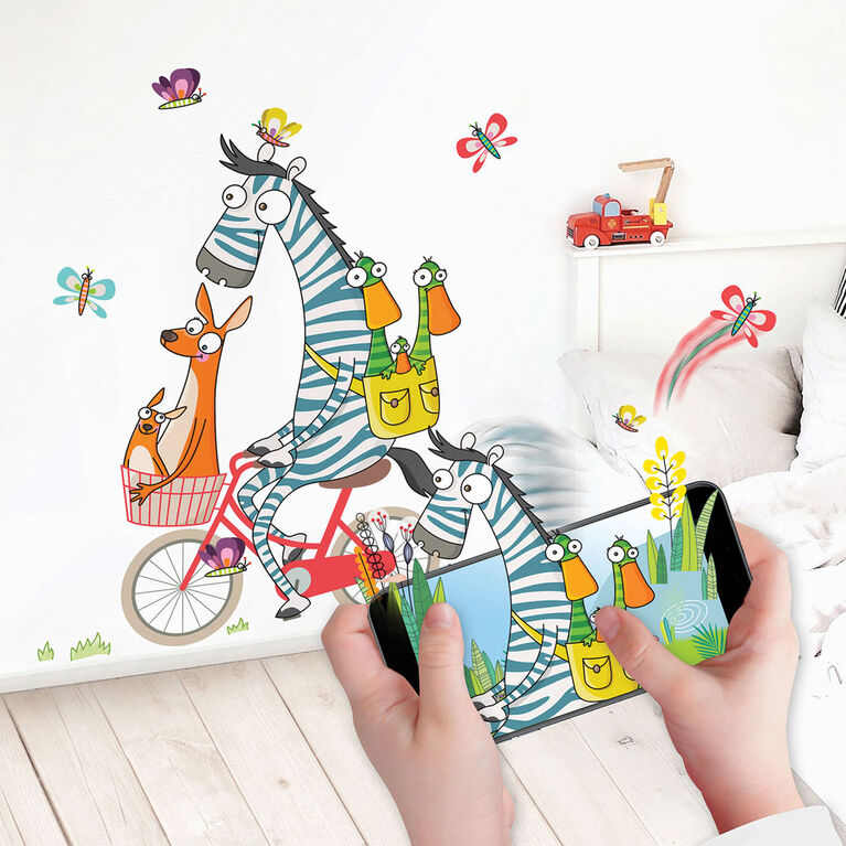 Wall Stories autocollant muraux pour enfants - Découvrir les couleurs -  Autocollants muraux interactifs pour chambre d'enfants - Grand autocollant  mural avec application de jeu et d'activité gratuite