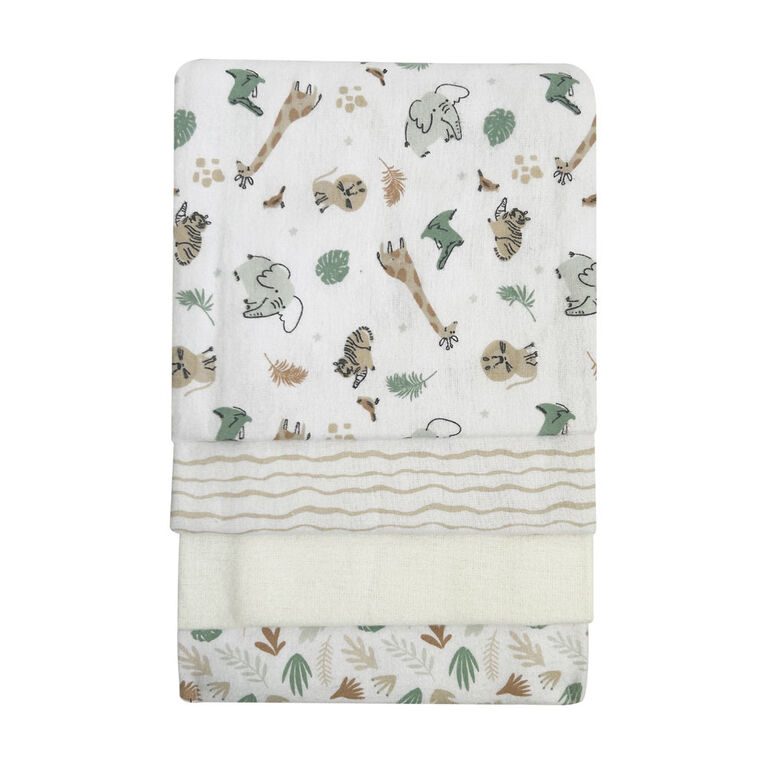 Lot de 4 couvertures de réception en flanelle Koala Baby Safari