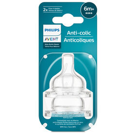 Philips Avent Anti-colic Baby Bottle Flow 4 Nipple, 2pk, SCY764/02