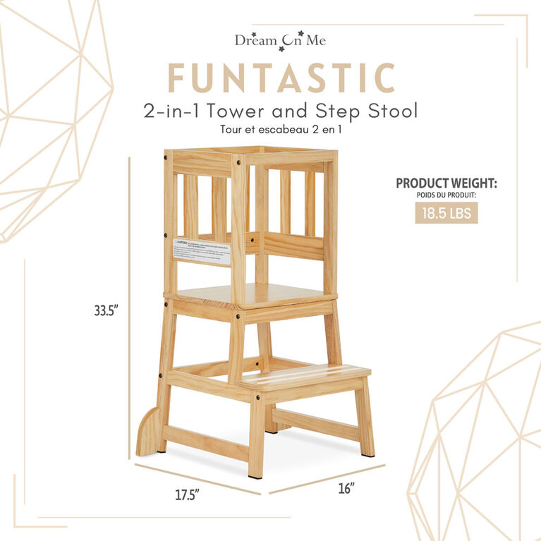 2-In-1 Learning TowerandStep Stool Natural