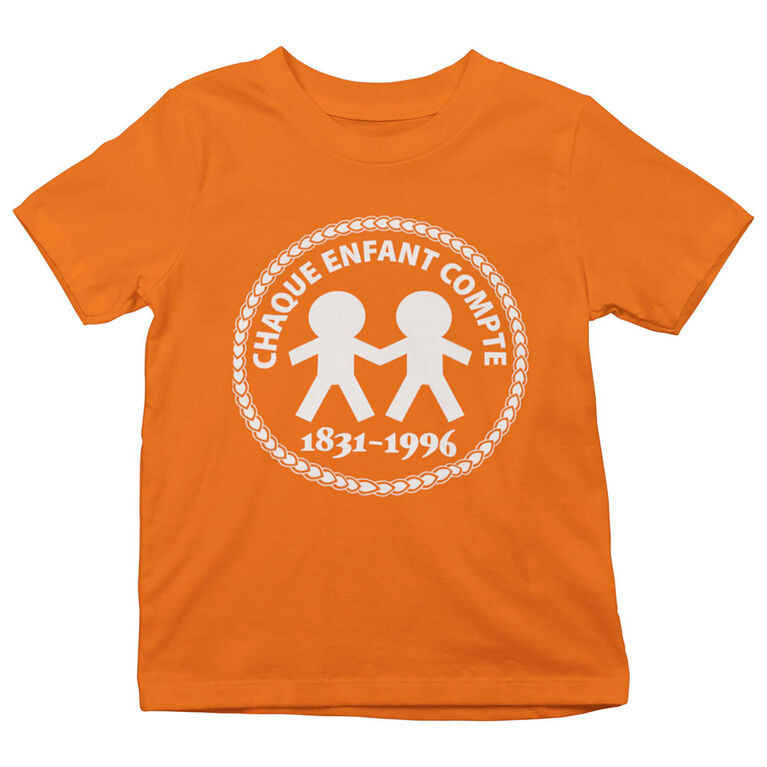 Chaque Enfant Compt Orange Tee Shirt Short Sleeve Youth Tee - XS