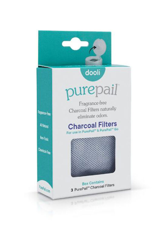 PurePail Filtres à charbon - Paquet de 3